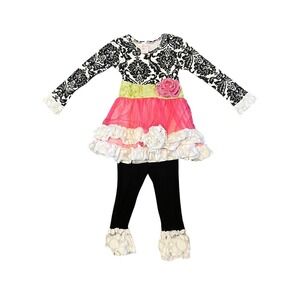Giggle Moon 24 months Tunic Dress and Ruffle Leggings Set Pink Black